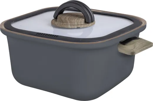 Topfset TORRALTA SQUARE 6-tlg,20x15cm,20x5cm,16x12cm+2 Deckel, Griff