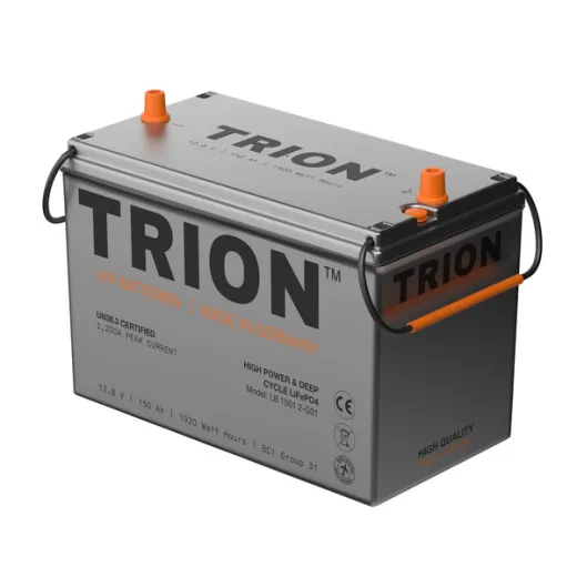 TRION - 150 Ah Hochleistungs-LiFePO4-Batterie mit außergewöhnlich hohen Spitzenentladungsströmen