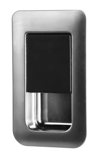 Türschloss 36x59mm chrome brushed/schwarz Türstärke 12-18mm
