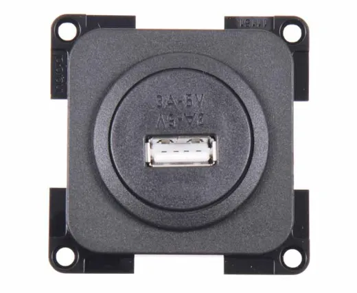 USB 1-fach Ladesteckdose Farbe: schiefergrau