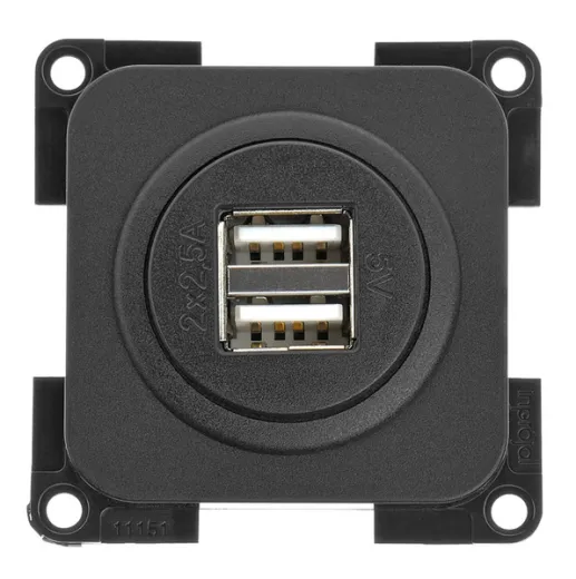 USB-Doppelladesteckdose, schiefergrau, lose