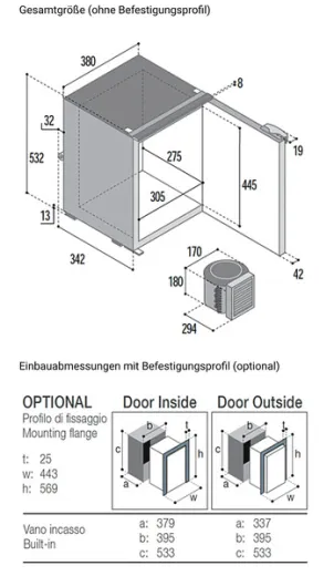 Vitrifrigo Kompressorkühlschrank C42L grau