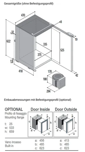 Vitrifrigo Kompressorkühlschrank C75L grau