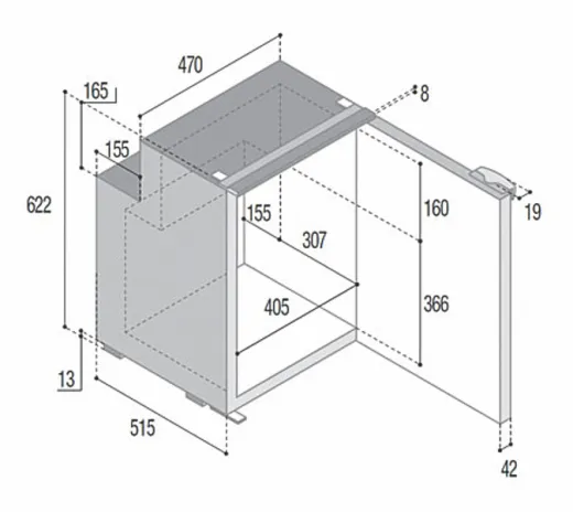 Vitrifrigo Kompressorkühlschrank C90i grau