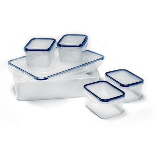 Vorratsdosen / Frischhaltedosen Set transparent mit Deckel, 5-teilig
