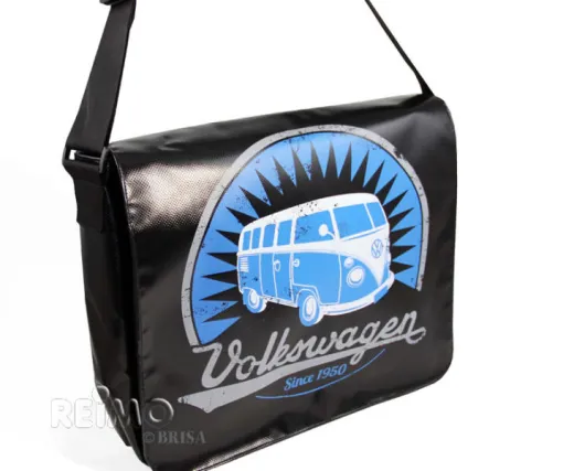 VW Collection Schultertasche'Bulli',aus LKW-Plane,33x40x12cm, schwarz