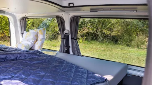 VW T6/5 KR Vorhang Set grau, lichtdurchlässig