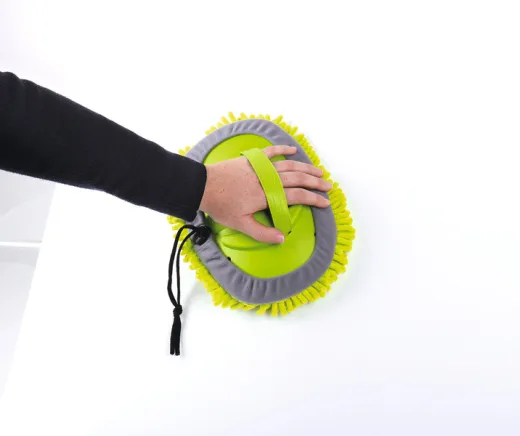 Waschbürste mit rundem Mikrofaser-Kopf