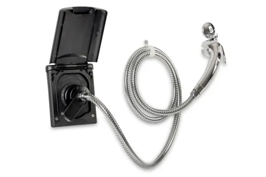 Wassersteckdose mit Vormischer,schwarz,inkl.Dusche+HakenB115H133T100