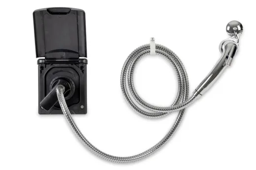 Wassersteckdose mit Vormischer,schwarz,inkl.Dusche+HakenB115H133T100