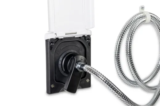 Wassersteckdose mit Vormischer, weiß,inkl.Dusche+Haken B115H133T100