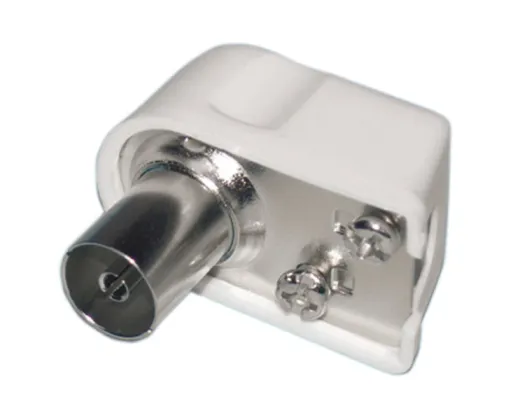 Winkel-Koaxbuchse für TV-Empfang, weiß