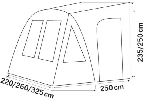 Wohnwagen-Luftvorzelt ONE BEAM AIR 325