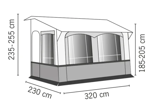 Wohnwagen-Vorzelt Casa Royal S 320 Caravan-Teilzelt