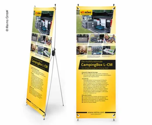 X-Banner - Motiv: Reimo Campingbox L-CM, Deutsch, Größe: 60x180cm