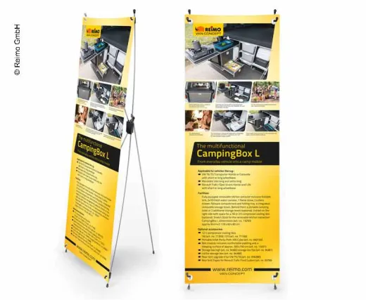 X-Banner - Motiv: Reimo Campingbox L, Englisch, Größe: 60x180cm