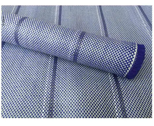 Zeltteppich Arisol in Blau 3x7m, inkl. Tasche, Clips + Heringe