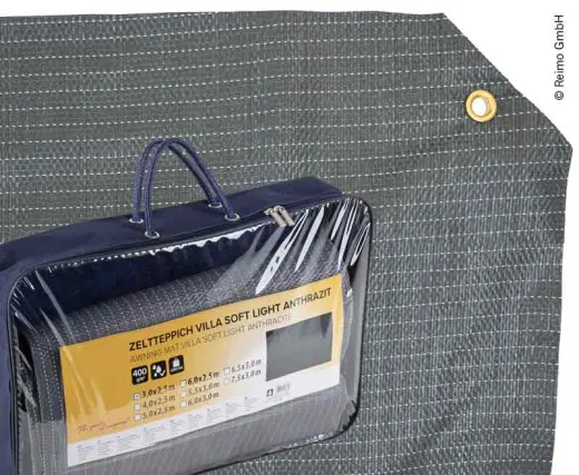 Zeltteppich VILLA SOFT LIGHT 7x3m anthrazit 400g/m² PVC