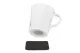 2 x Magnet-Porzellan-Tassen mit Aufdruck (0,27 l) + 2 x Metall-Nano-Gel-Pads schwarz