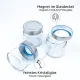 3 x Feinkost-Magnetgläser CLASSIC (je 125 ml) + 1 x Metall-Leiste 25 cm BLACK