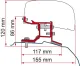 Adapter für Dachmarkise F40van Ford Transit Custom kurzer Radstand