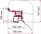 Adapter für Dachmarkise F40van Mercedes V-Klasse ab 2014