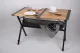 Bambus-Tisch mit Netz, Rolltisch, dunkles Aluminiumgestell
