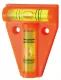 Caravan Kreuzwasserwaage mit 2 Libellen magnetisch, orange