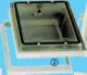Dachhaube 400x400mm mit Netz und Verdunkelungsrollo Innenrahm.beige