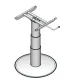 Einsäulen-Hubtisch, Hubhöhe: 320-695mm, graue Teleskophülsen