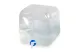 Faltkanister 20L,transparent, 28x29x29cm+5cm Griff/Hahn, Deckel blau