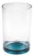 Kunststoff-Gläser mit farbigem Boden, 350 ml, 2er Set: Lime + Petrol