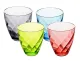 Saft-/Wassergläser BURANO, 4er-Set, blau/lime/grau/rot, SAN
