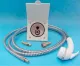 Set Wassersteckdose mit Stellbrause weiß + Schlauch 2m