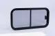 Sicherheitsglas Schiebefenster Rahmen schwarz 800x400mm,Glas grau