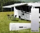 Thule Omnistor Wandmarkise mit Motor, 4,5 m, Gehäuse weiß, Tuch Mystic Grey