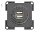 USB-Doppelladesteckdose 5V / 2x 2,5 A. Schiefergrau