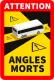 Warnschild "Angles Morts" Toter Winkel selbstklebend