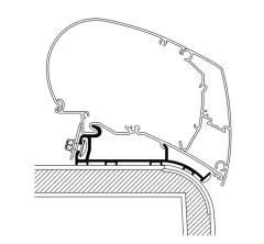 Markisen-Befestigung für Hymer Wohnwagen Reisemobile Adapter L:3,50m