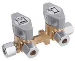 2-fach-Schnellschluss-Absperrventil für 10 mm Eingang und 8 mm Abgängen