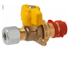 Abzweig-Kupplungsventil kurz mit Flansch - RVS8 x Steckkupplung