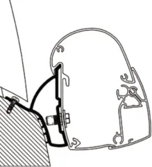 Adapter für Omnistor Markise 5102 VW T5/T6 Minivan RHD