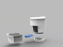 Clesana C1 – wasserlose Toilette mit Rundsockel