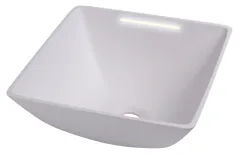 Design-Waschbecken viereckig mit LED-Beleuchtung - Weiß