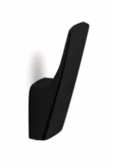 Einzelkleiderhaken Metall schwarz eckig, nicht klappbar