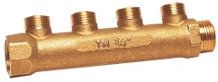 Frischwasserverteiler Messing mit 4 Abgängen