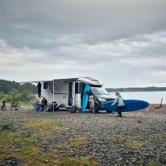 Markise Thule Omnistor 5200 - Länge: 3,15 m - Gehäuse: Anthrazit - Tuchfarbe: Mystic Grey