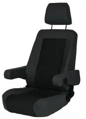 Pilotensitz S 6.1 - Bezug Tavoc 2 Grau/Schwarz
