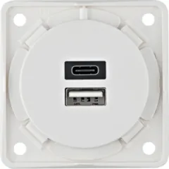 USB-A/-C Ladesteckdose - Polarweiß