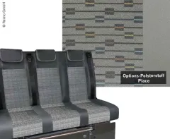 Schlafsitzbank VW T5 CityVan V3000 Gr.14 3-sitzig, Polster Place T5 2 farbig